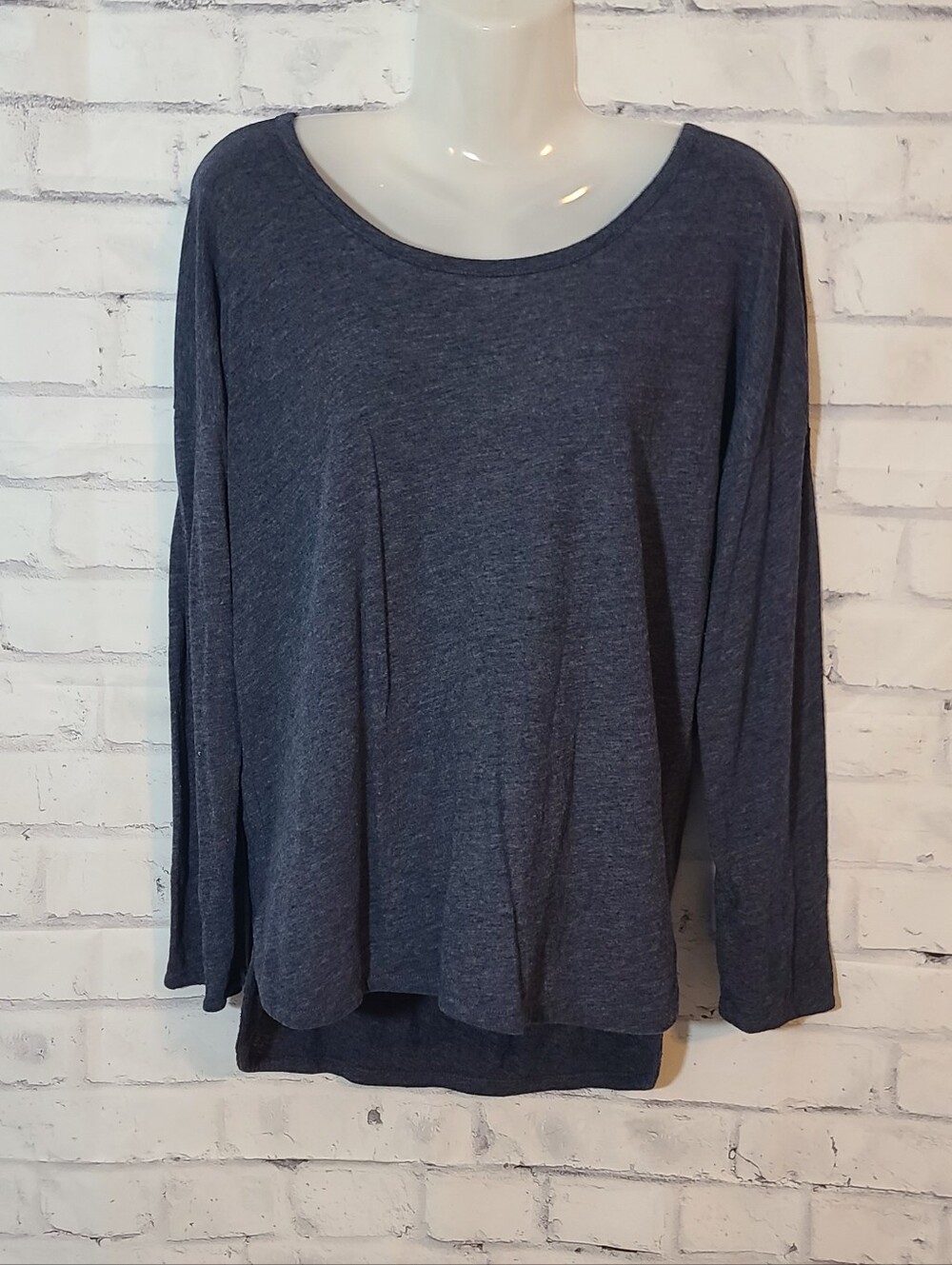 Gap Navy Solid Knit Scoop Neck Long Sleeve TunicTop M
